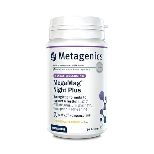 Image of Metagenics - MegaMag Night Plus – Magnesium With Folic Acid & Vitamin B12 – Energy Metabolism & Nervous System Support – Chamomile Flavour, 30 Servings