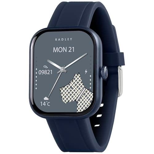 Image of RADLEY Series 55 Smart Watch for Women with Hands-Free Calling, 1.75'' Touch Screen, Step Count, SOS Feature,Health Fitness Tracker, Heart Rate Monitor, Music Control, Navy Silicone Strap