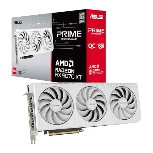 Image of ASUS Prime Radeon RX 9070 XT White OC Edition 16GB GDDR6 Gaming Graphics Card (AMD Radeon RX9070XT RDNA 4, 2.5-Slot, PCIe 5.0, 1x HDMI 2.1b, 3X DisplayPort 2.1a, White, PRIME-RX9070XT-O16G-WHITE)