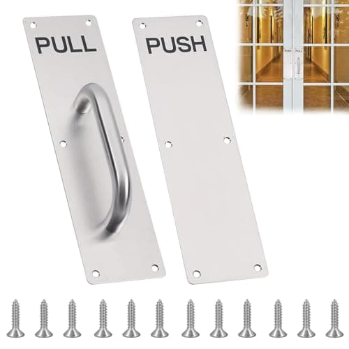 Image of Xiciki 2PCS Sliding Door Handle, Heavy Duty Stainless Steel Push Pull Door Handles with Screws Easy Installation for Commercial Residential Barn Door Cabinet Toilet Garage 300x80mm