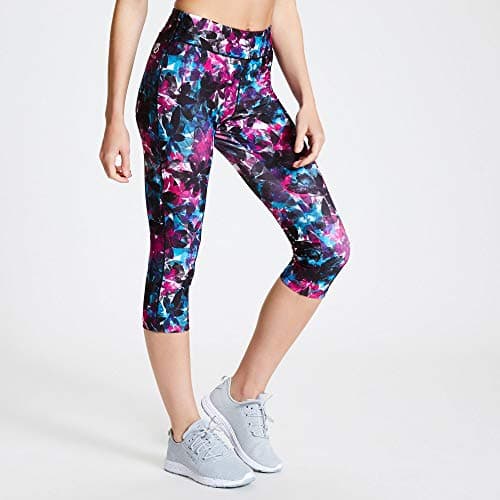 Image of Dare 2b Influential' Lightweight Quick Drying Flat Lock Seams High Stretch Active 3/4 Tight Trousers - Active Pink Botanical, 8
