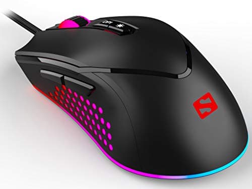 Image of Sandberg Azazinator Mouse 6400 | Full RGB | Gaming Mouse with Optimised Precision | Gamer Mouse with 6400 DPI Adjustable | 7 Programmable Buttons | Wired Gaming Mouse for Laptop Mac PC Computer