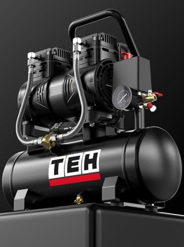 Image of TEH 10L Air Compressor, Portable, Low Noise & Oil-Free, 1.74HP 1300W, 7 Bar 116 PSI, 190L/min, 100% Copper Motor