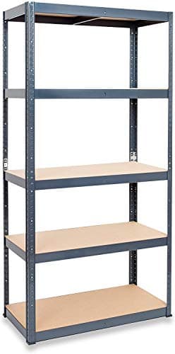 Image of Heavy Duty Grey 5 Tier Boltless Shelving Unit Greenhouse Garage Utility Home Storage Rack 1800x900x400