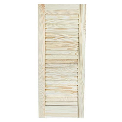 Image of Proper Tools Louvre Door, Pine Wood, Vented Open, Ready to Paint Internal Louvre Cupboard Doors, Slatted Wardrobe Doors - 1100 x 494mm