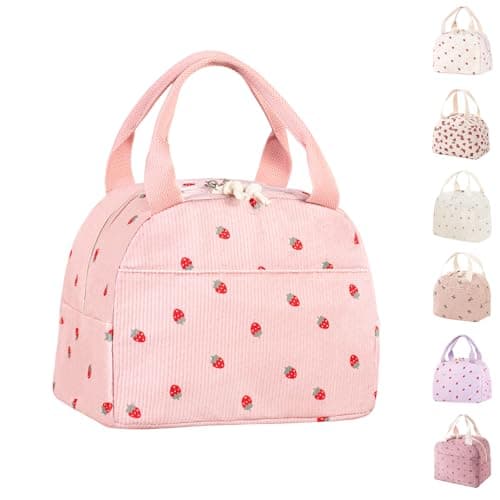 Image of Lunch Bags for Women Insulated Cooler Lunch Bag Adults Kids Packed Lunch Box Tote Bag Cute Girls Ladies Lunch Bags for Work School Picnic Travel Pink Preppy Stuff Gifts for Teenage Girls Daughter