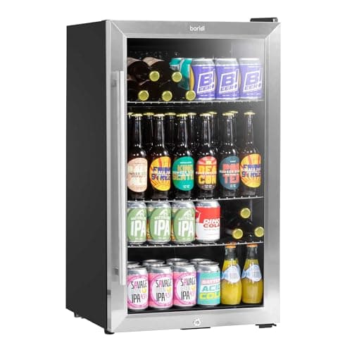 Image of Dellonda Baridi 85L Under Counter Drinks, Beer & Wine Fridge with Light, Stainless Steel - DH31