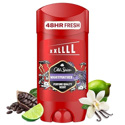 Image of Old Spice Night Panther Men's Deodorant Stick 85ml, 24/7 Fressshhh with Daily Use, Long Lasting Perfume Quality Scent, Odour Protection, 0% Aluminium Salts, Invisible on Black & White