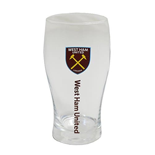 Image of West Ham United FC Official Wordmark Crest Pint Glass (One Size) (Clear)