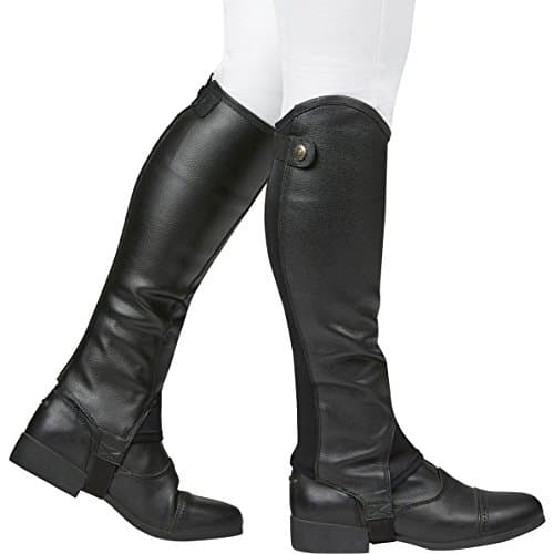 Image of Dublin Mens Fusion Leather Half Chaps (Adults Large) (Black)