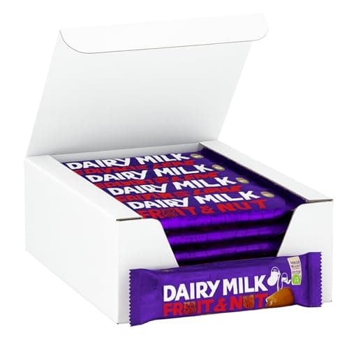 Image of Dairy Milk Chocolate Bars Bulk Buy for Party Bag Filler, Halloween Trick or Treat, Christmas Stocking Stuffer, Kids Birthday Favor (12 Packs, Fruit&Nut)
