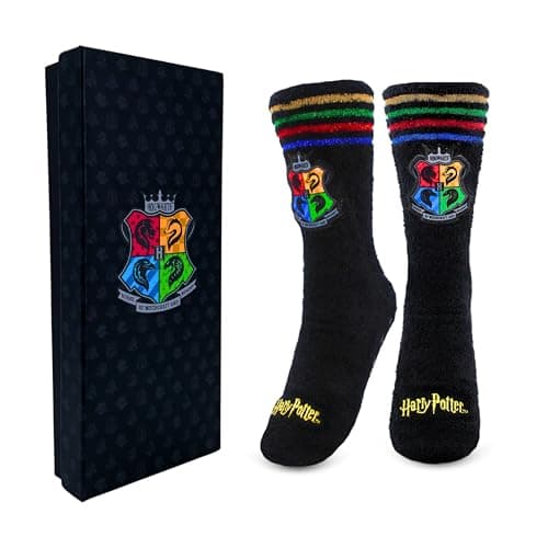 Image of Harry Potter Socks, Cosy Warm Design Hogwarts Non-Slip Socks for Women Men and Teens, Includes Gift Box