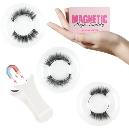 Image of Parriparri Magnetic Eyelashes With Applicator 3 Pairs No Glue Needed Magnetic Eye Lashes Reusable Natural False Eyelashes Without Eyeliner Easy To Wear And Remove