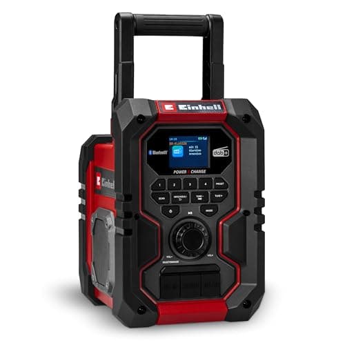 Image of Einhell Cordless Building Site Radio 18V Power X-Change, DAB+, FM, Bluetooth, AUX, USB, Automatic Station Search, TFT Colour Display, IP65, Without Battery TE-CR 18 Li