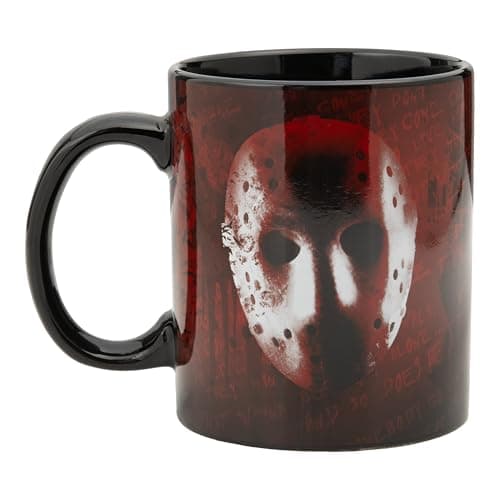 Image of Paladone Friday the 13th Jason Voorhees Hockey Mask Oversized XL Ceramic Mug, Officially Licensed Cup for Coffee, Tea and Hot Chocolate, Horror Movie Merchandise for Teens & Adults