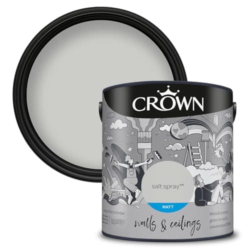 Image of Crown Walls & Ceilings Matt Emulsion Paint, Size 2.5L, Salt Spray