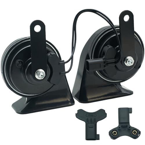 Image of NEOGET Car Horn 12V Super Loud Electric Waterproof Low High Two Tone Fit Stock Horn Replacement Kit for Ford (1 Port)