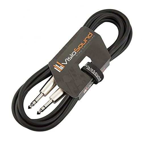 Image of VisioSound 6.35mm 1/4" Stereo TRS Jack to TRS Jack Lead/Balanced Signal Audio Patch Cable 3m Black