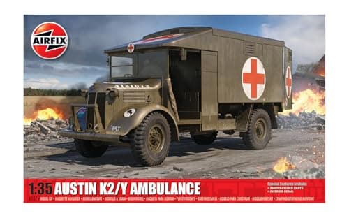 Image of AIRFIX - Model Set - A1375 Austin K2/Y Ambulance Model Kit - Plastic Motor Vehicle Model Building Kit for Adults & Children 8+, Set Includes Sprues & Decals - 1:35 Scale Model