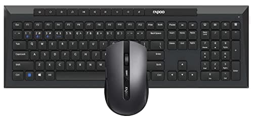 Image of Rapoo - Multi-mode wireless keyboard and mouse, with Bluetooth and 2.4GHz connection, multi-device connectivity and splash-resistant keyboard, 8210M, in Black