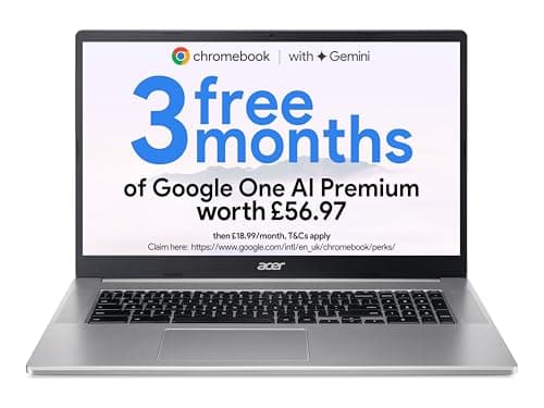 Image of acer Chromebook 317 CB317-1H - (Intel Pentium N6000, 4GB, 128GB eMMC, 17.3 Inch Full HD Display, Google Chrome OS, Silver)
