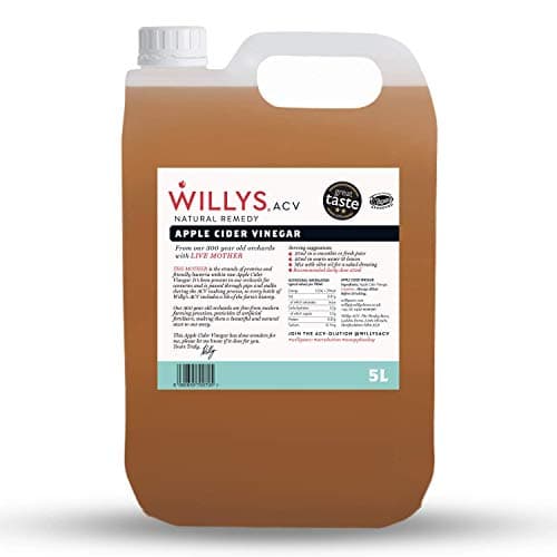 Image of WILLY'S Apple Cider Vinegar with Live Mother - Probiotics For Detox & Gut Health - 5L Jerry Can - Organic, Raw, Unpasteurised, Naturally Fermented ACV