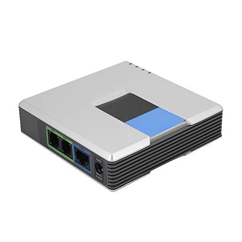 Image of VoIP Gateway,Network Routers,2 Ports Adapter SIP RJ45 Cable For PAP2T Internet Phone,Phone Adapter with 2 Ports for Voice-over-IP(silver)