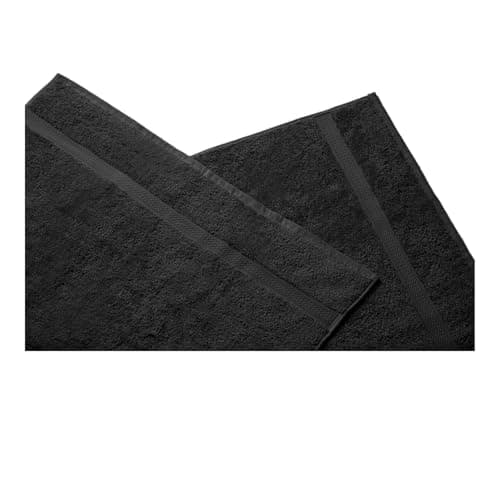 Image of Belledorm Hotel Madison Bath Mat Black One Size 50x80cm 100% Ring Spun Cotton Deep Pile Soft Absorbent