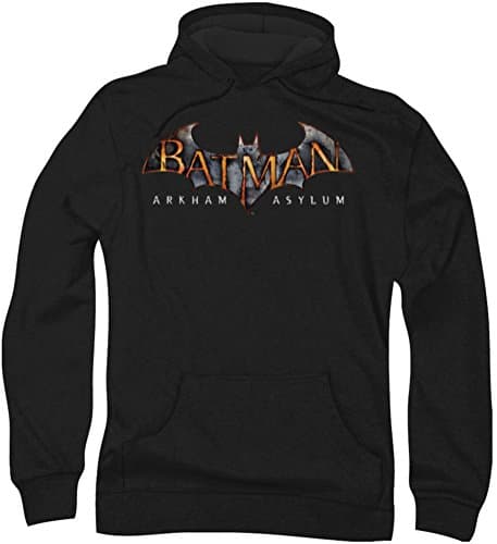 Image of Batman - Mens Arkham Asylum Logo Hoodie, Medium, Black