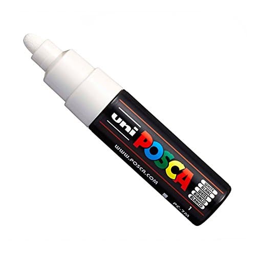 Image of Uni Posca PC-7M Marker Art Pen Large Ball Tip, 5-5.5 mm - White