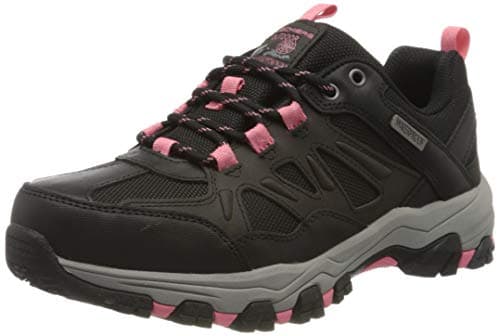 Image of Skechers SELMEN - WEST HIGHLAND, Women's Low-Top Trainers, Black (Black Leather/Textile/Coral Trim Bkcc), 5 UK (38 EU)