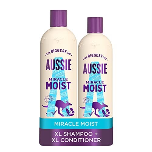 Image of Aussie Shampoo And Conditioner Set For Dry, Damaged Hair, Miracle Moist, With Macadamia Nut Oil, Cruelty Free, XL VALUE PACK, 1145ml, (Pack of 2)