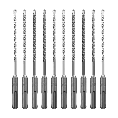 Image of SALI 10PCS SDS Plus Rotary Hammer Drill Bit Kit - Double Thread Tungsten Carbide Tip for Concrete, Brick, Cement Walls, Stone - 5.5mm x 160mm Hammer Drill Bits