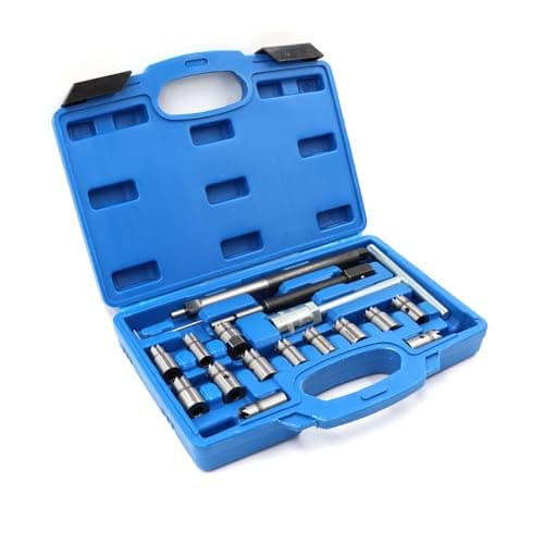 Image of Anhoer 17Pcs Diesel Injector Seat Cutter Set, Professional Carbon Remover & Cleaner Reamer Tool Kit for Most Automotive Engines, Universal Garage Mechanic Tools with Storage Case