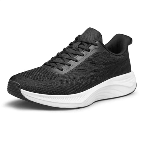 Image of Womens Trainers Walking Shoes Casual Ladies Sneakers Mesh Breathable Lightweight for Tennis Running Gym Black White