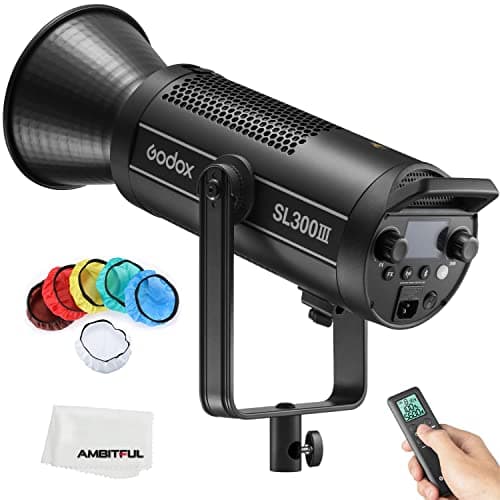 Image of GODOX SL300III LED Video Light, 330W 5600K Bowens Mount Daylight Balanced Light, 99300Lux@1m,CRI 96+ TLCI 97+,8 FX Light Effects,Ultra Silent Mode, Yoke with Tightening Knob, Support APP Control