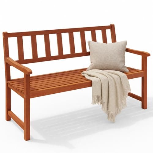 Image of CASARIA® Kensington 2 Seater Wooden Garden Bench | FSC®-Certified Acacia Wood | 120x58x90cm | Outdoor Furniture | Armrests & Backrest | Patio Deck Balcony | Weather-Resistant | 320kg Capacity