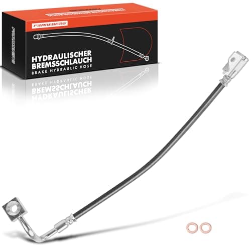 Image of Frankberg Brake Hose Brake Hydraulic Hose Front Axle Left Passenger Side Compatible with Commander XH XK 2005-2010 Grand Cherokee II WG WJ 2001-2005 Grand Cherokee III WH WK 2005-2010 Replace# H620586