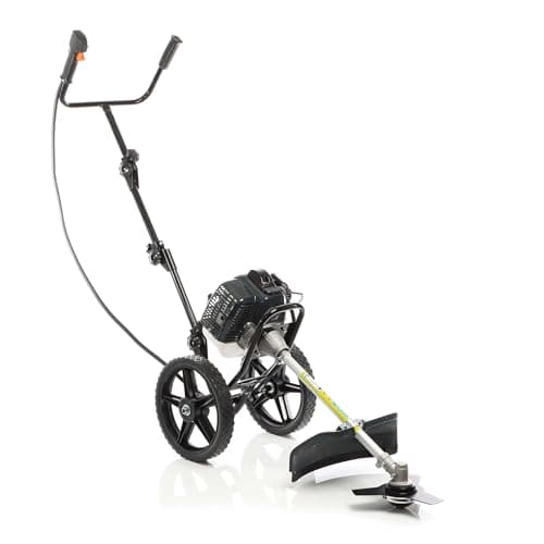 Image of Wiltec Petrol Brushcutter with Wheels 1.9 kW 2-in-1 Device Garden Brush Saw and Lawn Trimmer