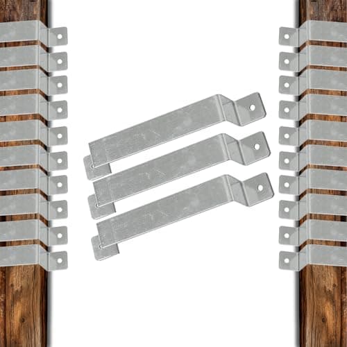 Image of Woodside Pack of 20 Fence Panel Security Brackets – Fits 4” x 4” Posts – Strong, Galvanised Steel – for Concrete or Wood – Predrilled, Fixings Included