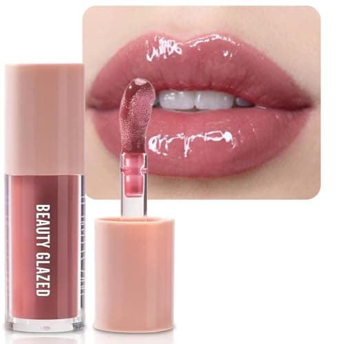 Image of Big Brush Head Lip Gloss, Moisturizing & Nourishing Lip Oil, Non-Sticky Long Lasting Jelly Liquid Lipsticks Lip Tint Lip Glaze Makeup Gift for Women (# 105)