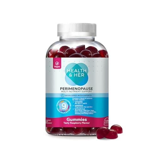 Image of Health & Her Perimenopause Multi Nutrient Gummies for Women - Raspberry Flavoured - Support for Wellbeing During Perimenopause - (The Early Stage of Menopause)