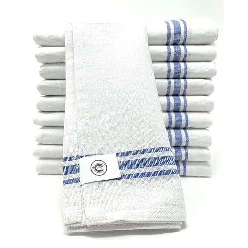 Image of Discounted Cleaning Supplies Pack of 10 Absorbent Tea Towels for Kitchen Cotton 70 x 47cm – Dish Cloth for Drying Dishes – Quality Terry Tea Towels for Catering –Glass Cloth for Bar & Restaurant