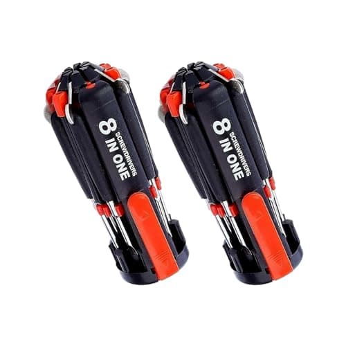 Image of PEBBLE HUG Multifunction Screwdriver 8 in 1, Ideal Tool Kit for Multi-Purpose Furniture, Home, Nightwork, Adjustable Angle, DIY Maintenance, Kitchen, Computer, etc, (2 Pcs)
