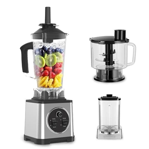 Image of 3 in 1 Professional Blender, 6000W Kitchen Blenders, 2.5L+2L+0.8L capacity, Stainless Steel Blade for Smoothies, Ice Crushing & Food Processing, for Crush Ice, Smoothies (3 in 1)