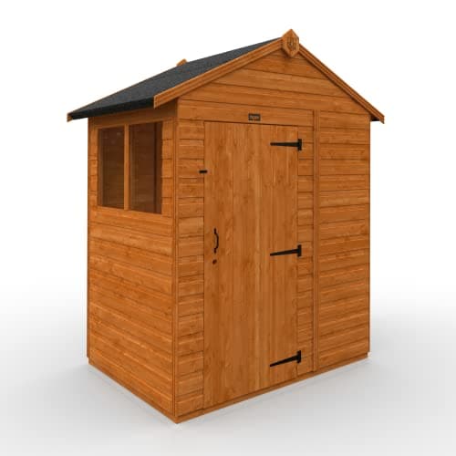 Image of TigerFlex Shiplap Apex Single Door Windows Wooden Garden Shed 4 x 6 ft