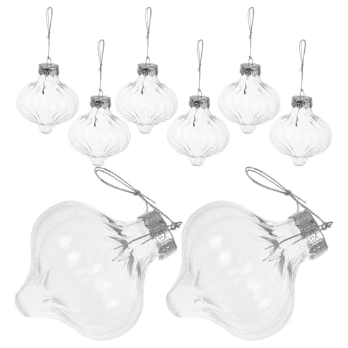 Image of HOMSFOU 8pcs Onion Shaped Christmas Baubles Made of Sturdy Pet Material, Versatile Hanging Ornaments for Holiday Decor and Events with Charming Creative Design