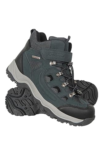 Image of Mountain Warehouse Adventurer Womens Adaptive Waterproof Boots - IsoDry Shoes with Touch Strap Fastening - Spring Summer, Hiking, Trekking, Outdoors & Walking Black Adult Shoe Size 5