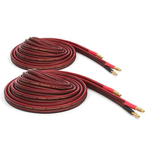 Image of Micca Pure Copper Speaker Wire with Gold Plated Banana Plugs, 14AWG, 12 Feet (4 Meter), Pair