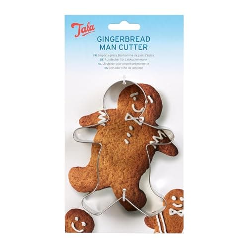 Image of Tala Gingerbread Man Cutter, Stainless Steel Cookie Cutter Perfect for use with Gingerbread Dough, Cookie Dough, Pastry, Icing and Shortbread Rounded Edges for Comfort